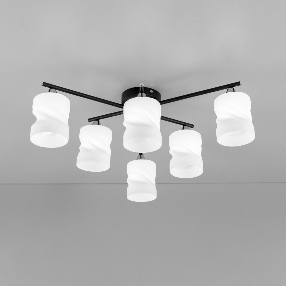 CL132165 Citilux Люстра потолочная Нильс, черный, хром, E27*6*60W