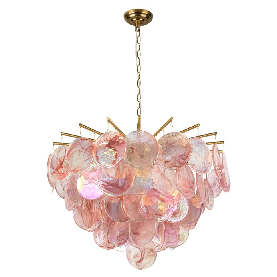 10492/800 Pink LOFT IT подвесная люстра Lolly, золото/розовый, E14*10*40W, 80см диаметр
