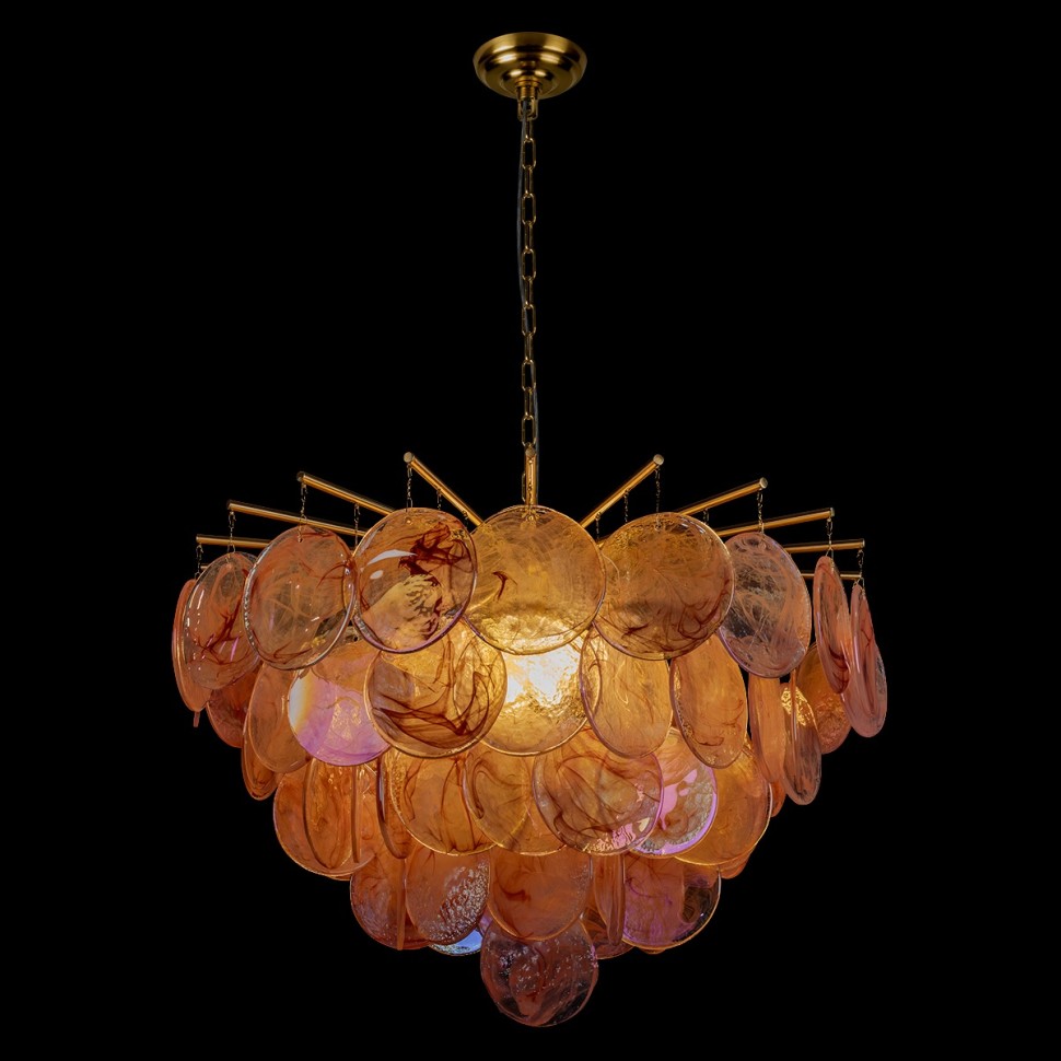 10492/800 Pink LOFT IT подвесная люстра Lolly, золото/розовый, E14*10*40W, 80см диаметр
