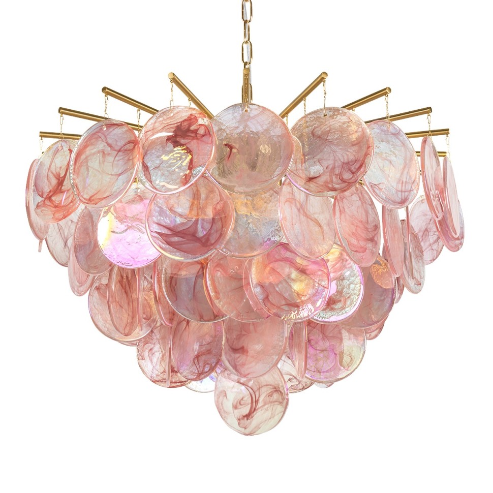 10492/800 Pink LOFT IT подвесная люстра Lolly, золото/розовый, E14*10*40W, 80см диаметр