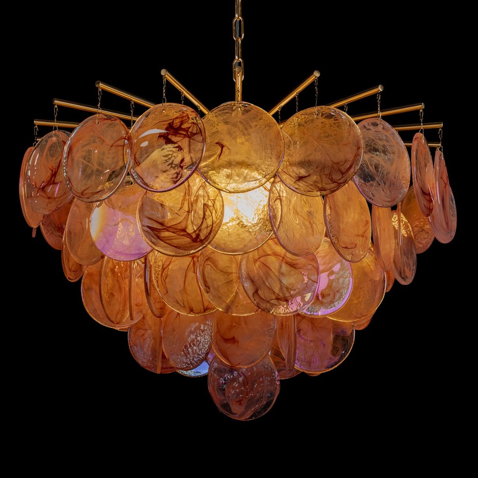 10492/800 Pink LOFT IT подвесная люстра Lolly, золото/розовый, E14*10*40W, 80см диаметр