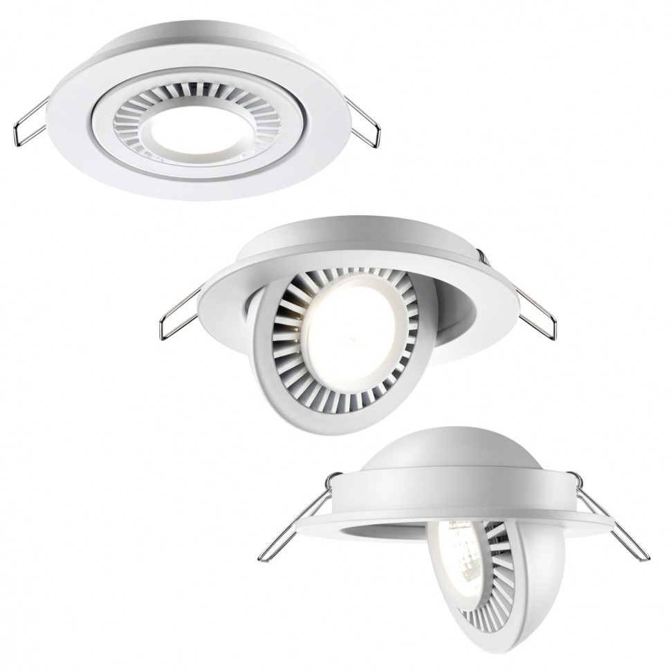 358815 NOVOTECH Белый встраиваемый LED светильник GESSO 9W, 4000K, 770Lm, 110мм
