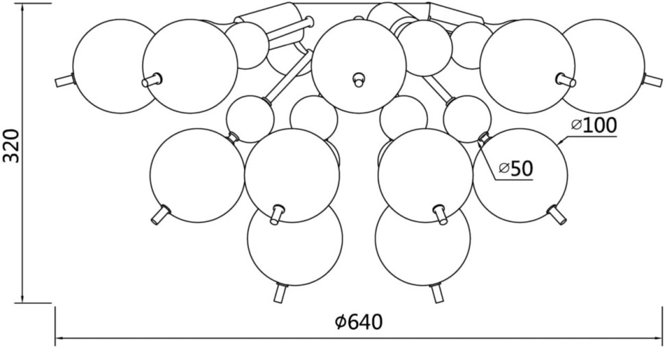 MOD133CL-04CH MAYTONI потолочная люстра Bolla, E27*4*60W, хром, серый