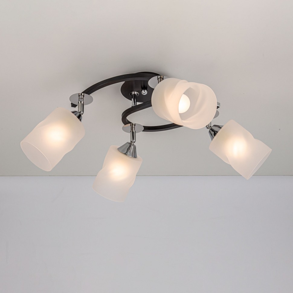 CL119241 Citilux Потолочная люстра Сиерра, черный, хром, E27*4*75W