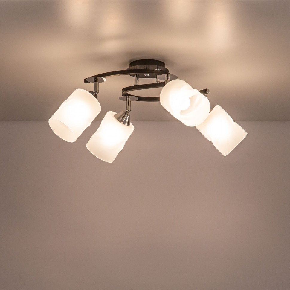 CL119241 Citilux Потолочная люстра Сиерра, черный, хром, E27*4*75W