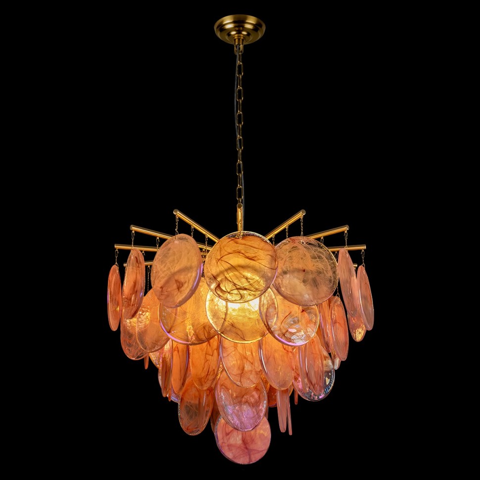 10492/600 Pink LOFT IT подвесная люстра Lolly, золото/розовый, E14*6*40W, 60см диаметр