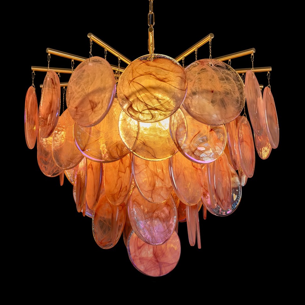 10492/600 Pink LOFT IT подвесная люстра Lolly, золото/розовый, E14*6*40W, 60см диаметр