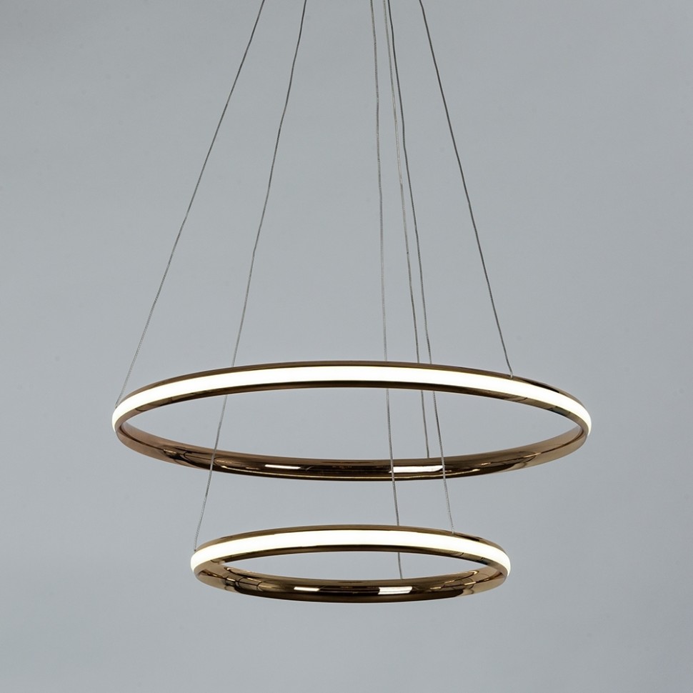 A2198SP-2GO ARTE LAMP подвесная светодиодная люстра 2 кольца Meridiana с пультом, 70W, 3000-6000K, 60-40см диаметр, золото