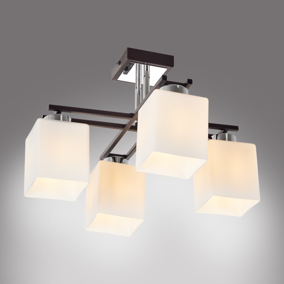 MR1501-4C MyFar Потолочная люстра на штанге Eileen, венге, хром, E27*4*60W 