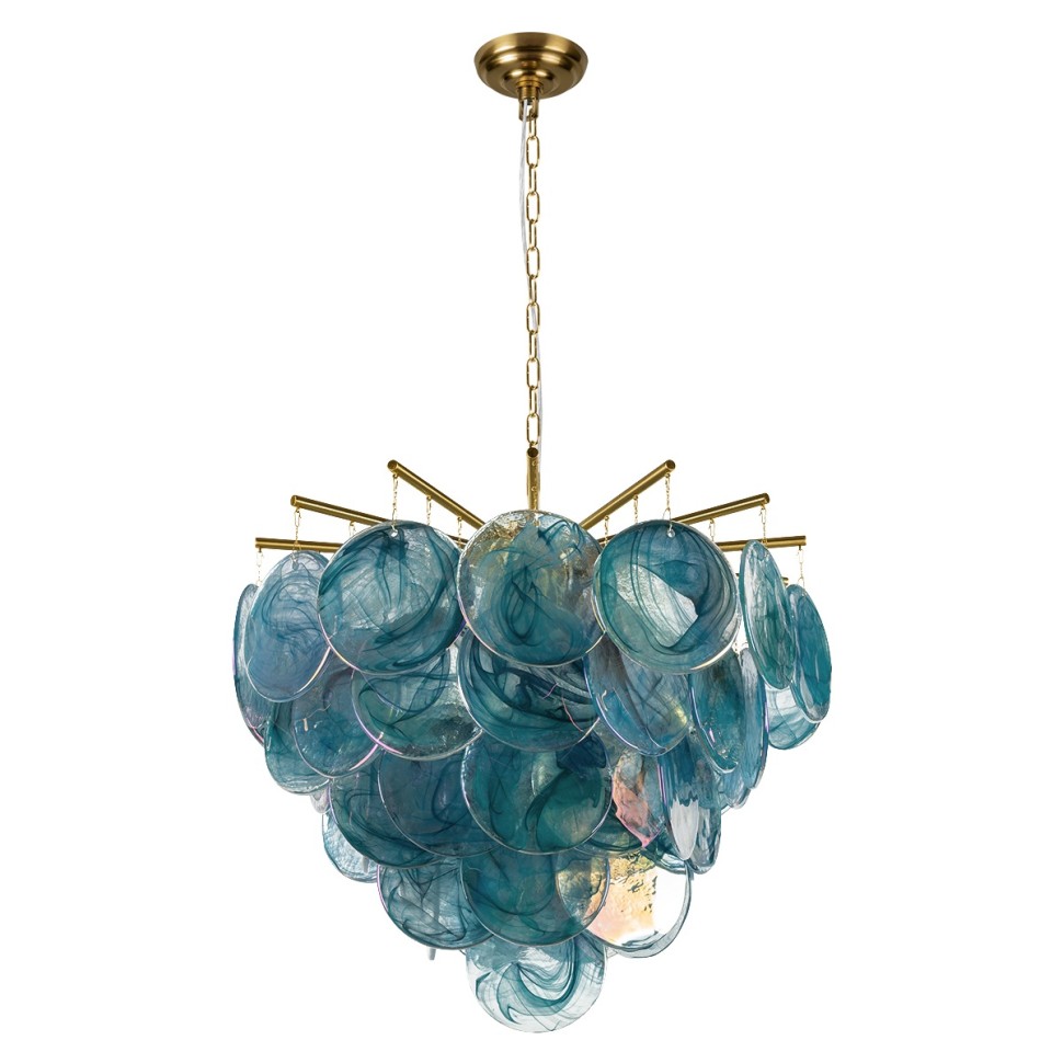 10492/600 Blue LOFT IT подвесная люстра Lolly, золото/синий, E14*6*40W, 60см диаметр