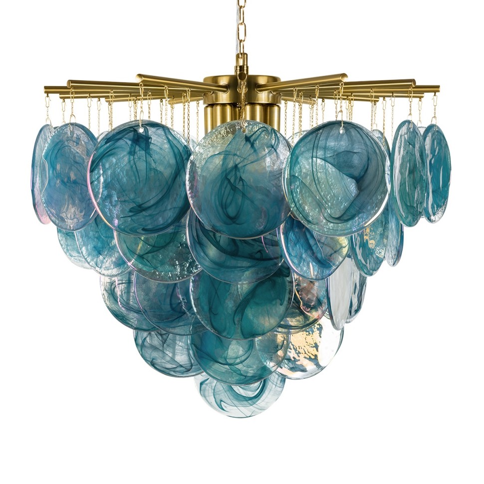 10492/600 Blue LOFT IT подвесная люстра Lolly, золото/синий, E14*6*40W, 60см диаметр