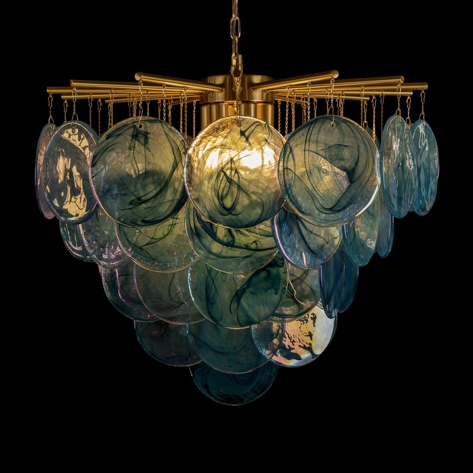 10492/600 Blue LOFT IT подвесная люстра Lolly, золото/синий, E14*6*40W, 60см диаметр