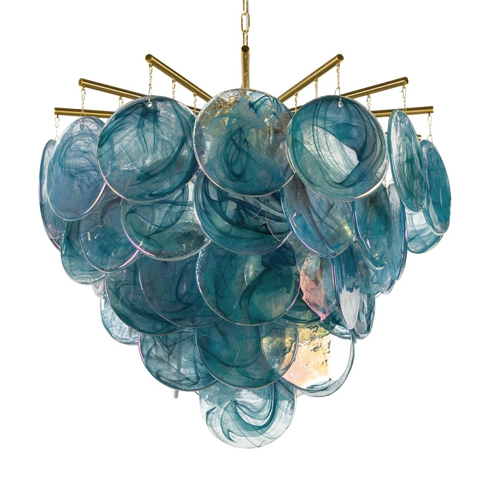 10492/600 Blue LOFT IT подвесная люстра Lolly, золото/синий, E14*6*40W, 60см диаметр