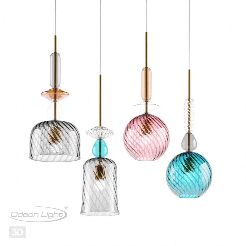 Архив - 4648/1 ODEON LIGHT Pendant Голубой подвесной светильник Bella