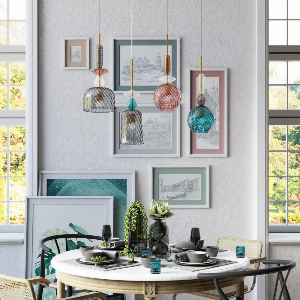 Архив - 4648/1 ODEON LIGHT Pendant Голубой подвесной светильник Bella