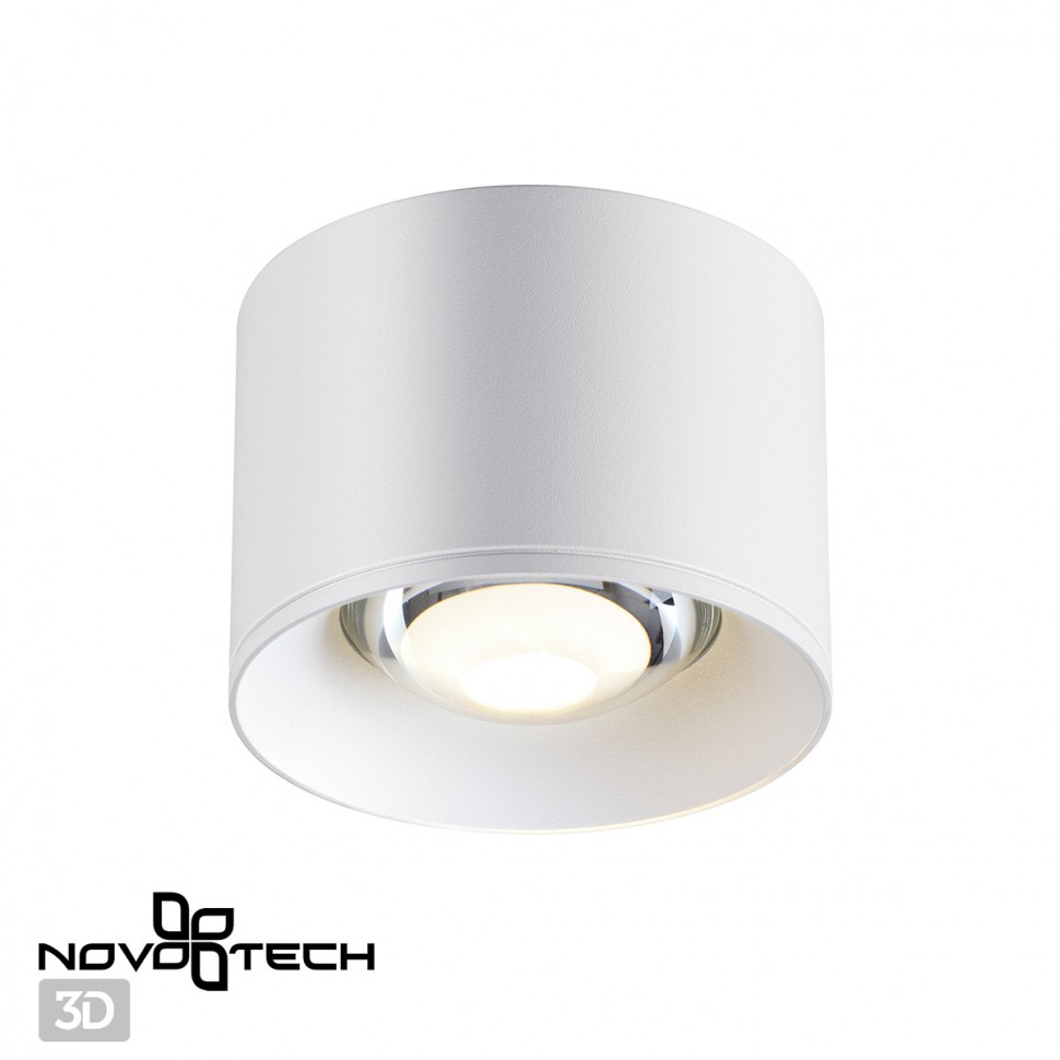 358651 NOVOTECH Белый накладной светодиодный светильник PATERA 12W 4000K 1200Lm круглый, с эффектом линзы-сферы