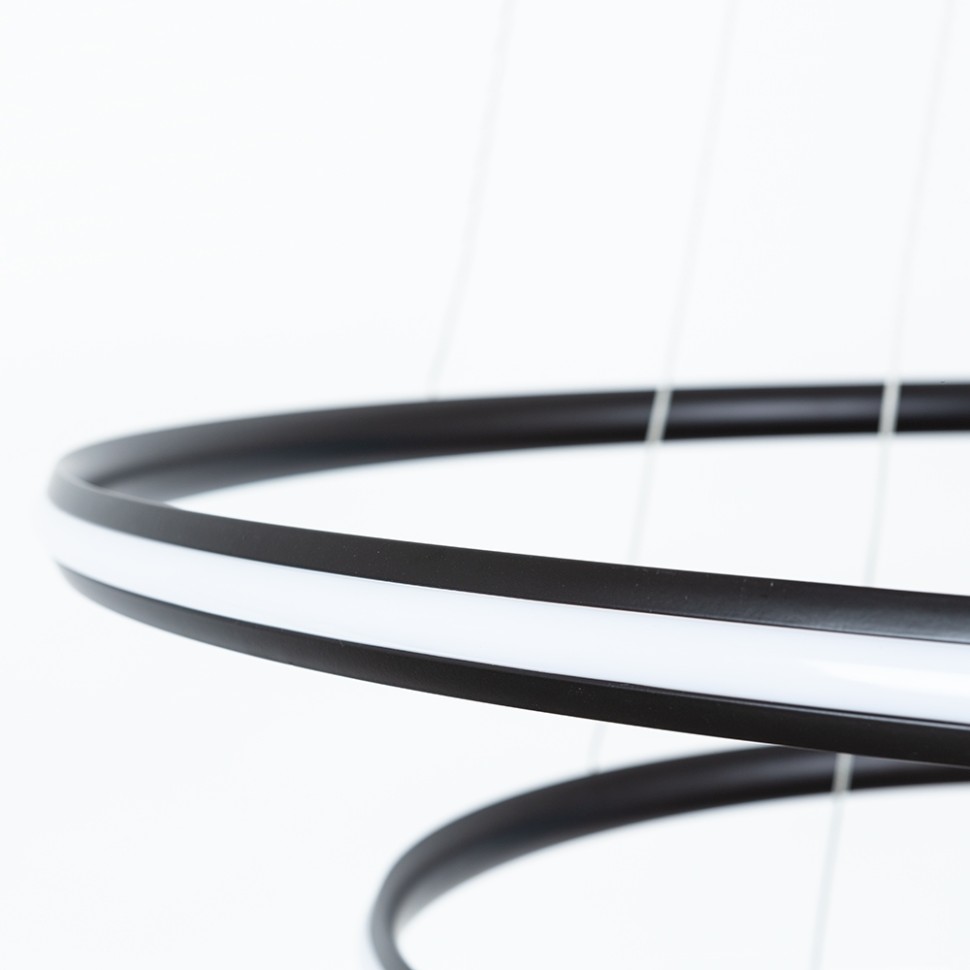 A2198SP-3BK ARTE LAMP подвесная светодиодная люстра 3 кольца Meridiana с пультом, 145W, 3000-6000K, 80-60-40см диаметр, черная