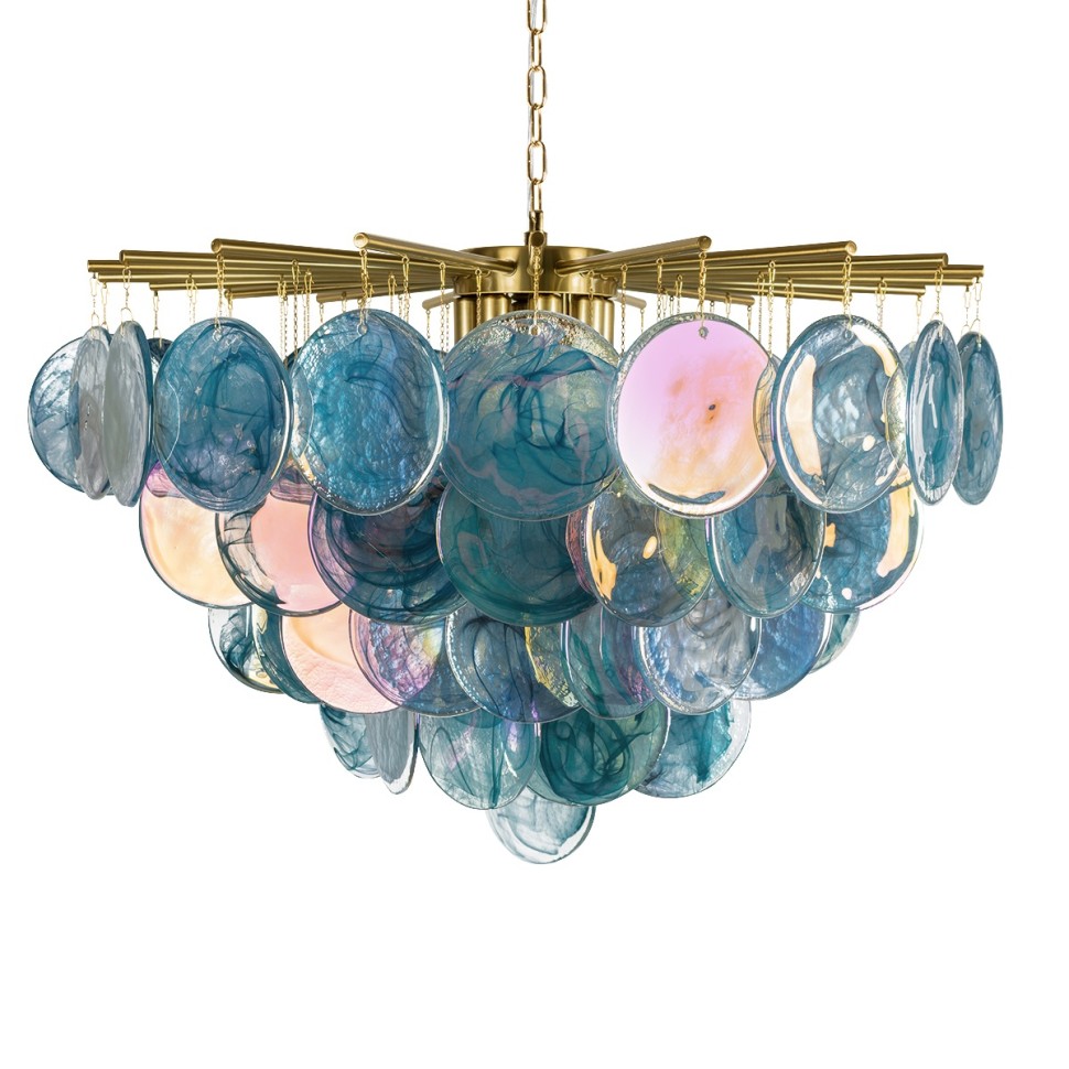 10492/800 Blue LOFT IT подвесная люстра Lolly, золото/синий, E14*10*40W, 80см диаметр