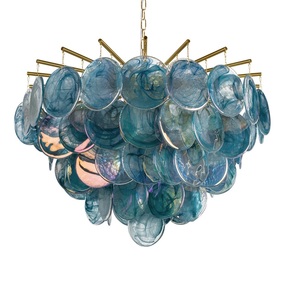 10492/800 Blue LOFT IT подвесная люстра Lolly, золото/синий, E14*10*40W, 80см диаметр