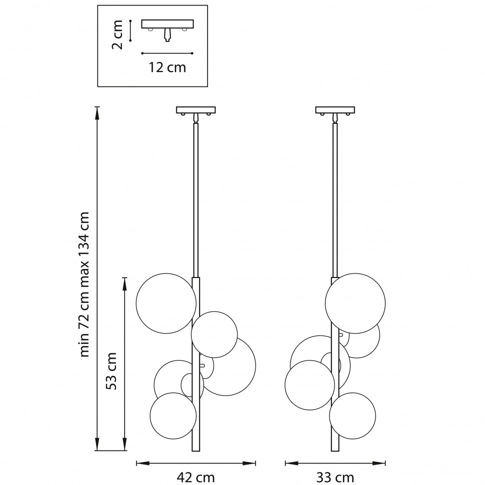 815053 LIGHTSTAR подвесной светильник Croco, латунь, Е14*5*40W