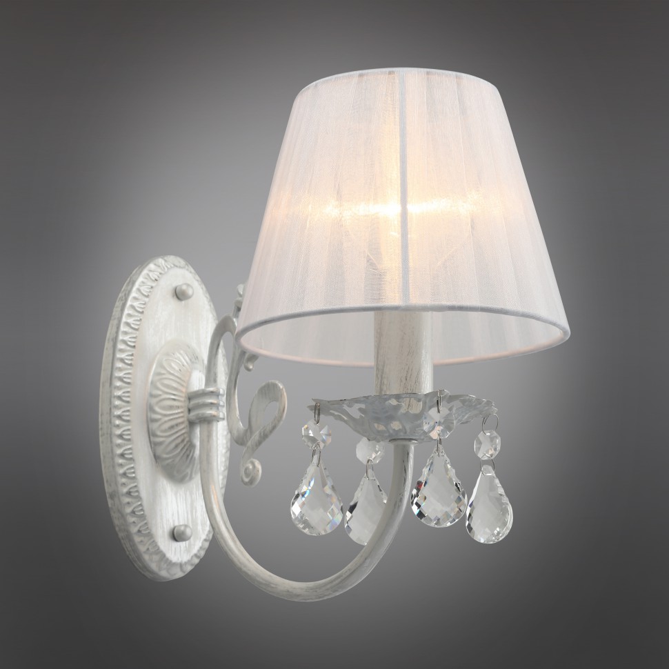 OML-53211-01 OMNILUX бра Bantine, белое с серебряной патиной