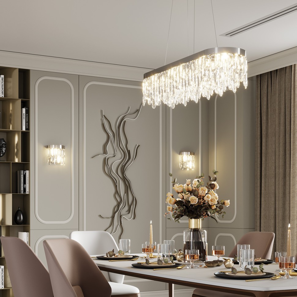 4985/12 ODEON LIGHT HALL подвесной светильник DAKISA, E14*12*40W, хром, хрусталь