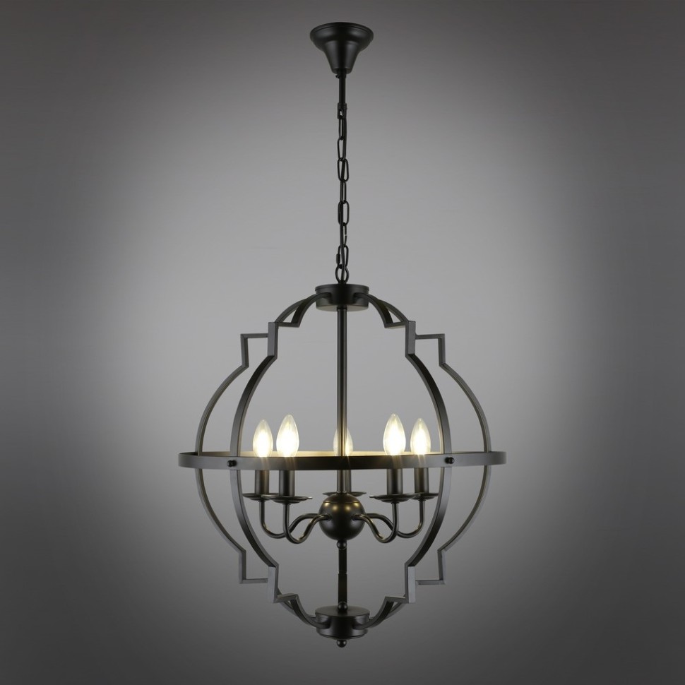 APL.664.13.05 Aployt Подвесная черная люстра под ковку Sharlotta E14*5*40W