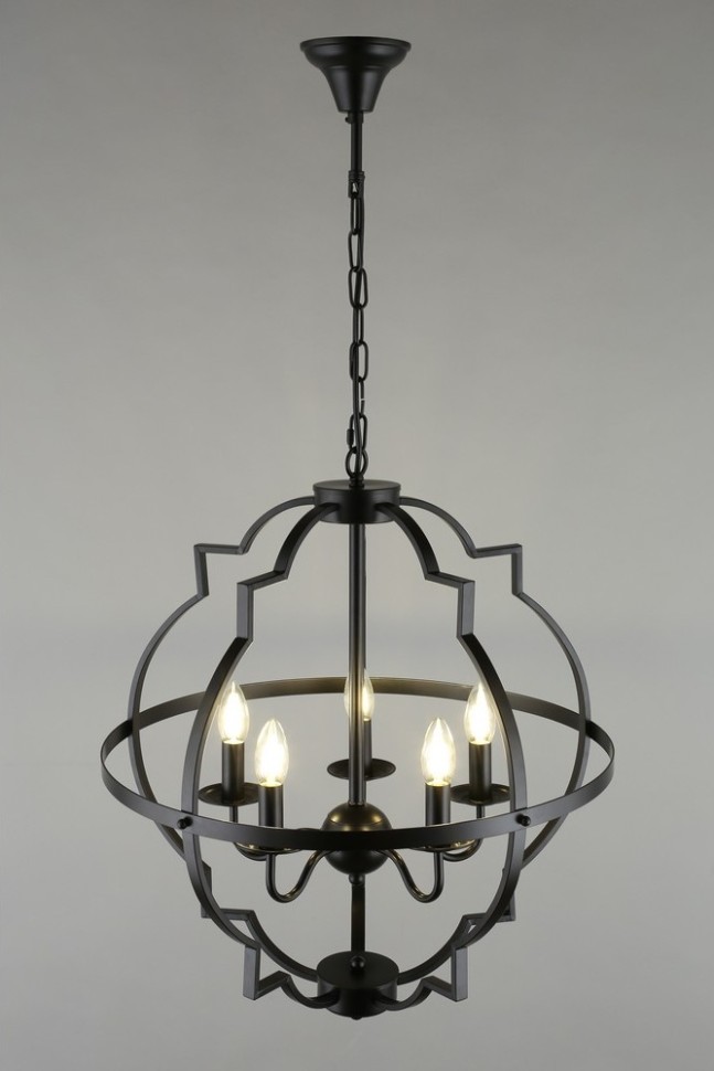APL.664.13.05 Aployt Подвесная черная люстра под ковку Sharlotta E14*5*40W