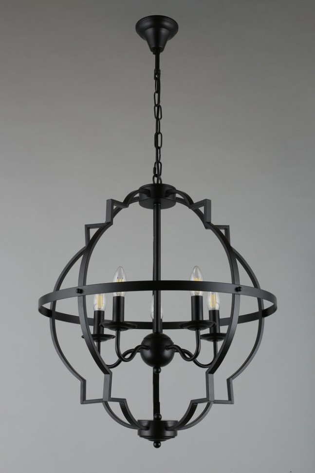 APL.664.13.05 Aployt Подвесная черная люстра под ковку Sharlotta E14*5*40W