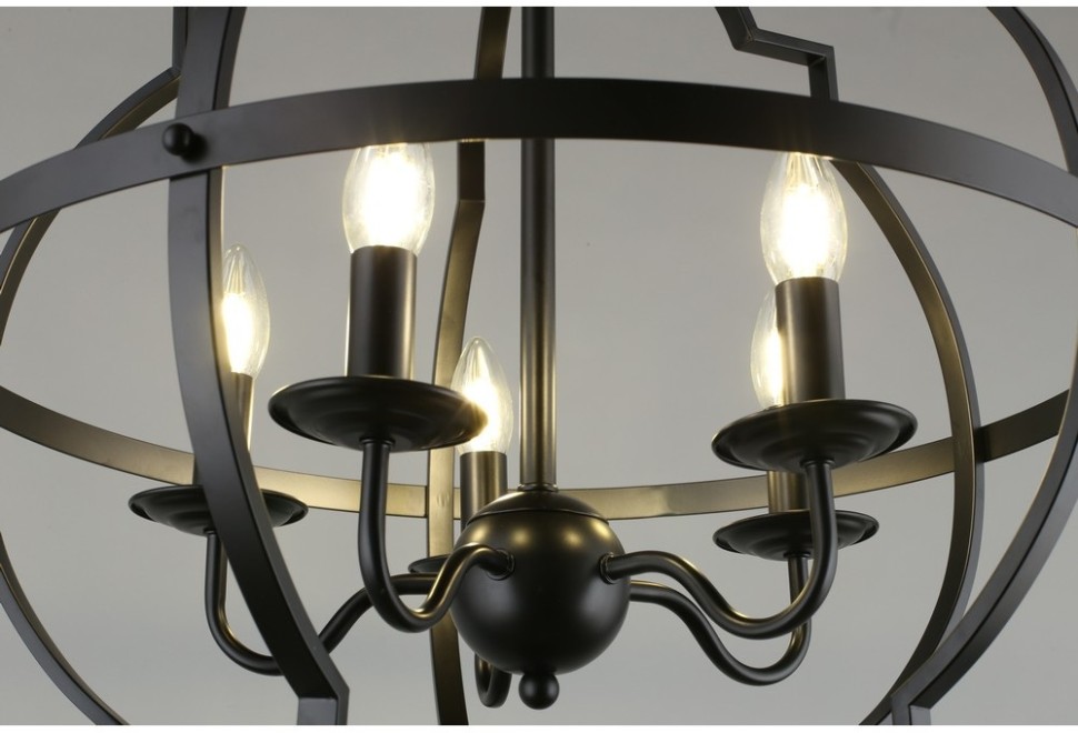 APL.664.13.05 Aployt Подвесная черная люстра под ковку Sharlotta E14*5*40W