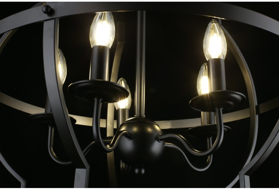 APL.664.13.05 Aployt Подвесная черная люстра под ковку Sharlotta E14*5*40W