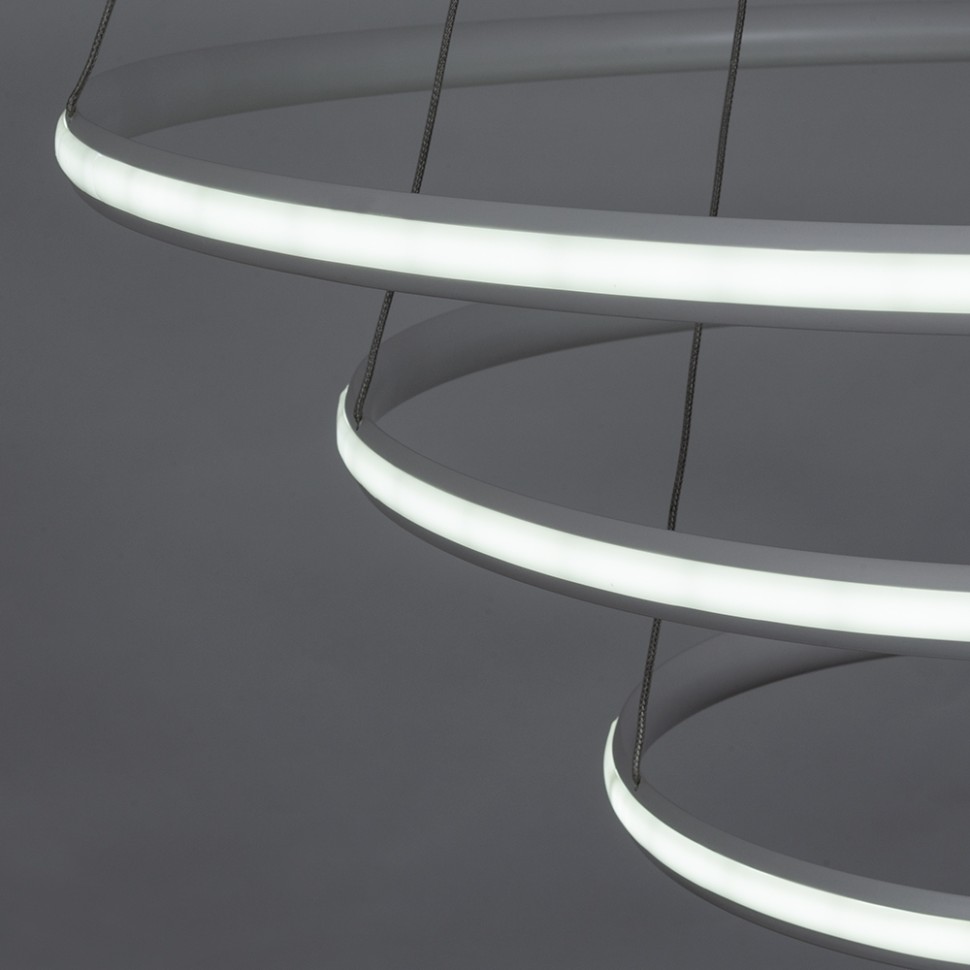 A2198SP-3WH ARTE LAMP подвесная светодиодная люстра 3 кольца Meridiana с пультом, 145W, 3000-6000K, 80-60-40см диаметр, белая