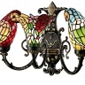 894-801-03 VELANTE Настенный светильник в стиле Тиффани, Попугаи, Е27*3*60W