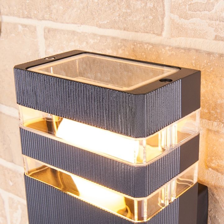 1449 TECHNO Elektrostandart настенный уличный светильник 2 лампы Е27, 31х11см