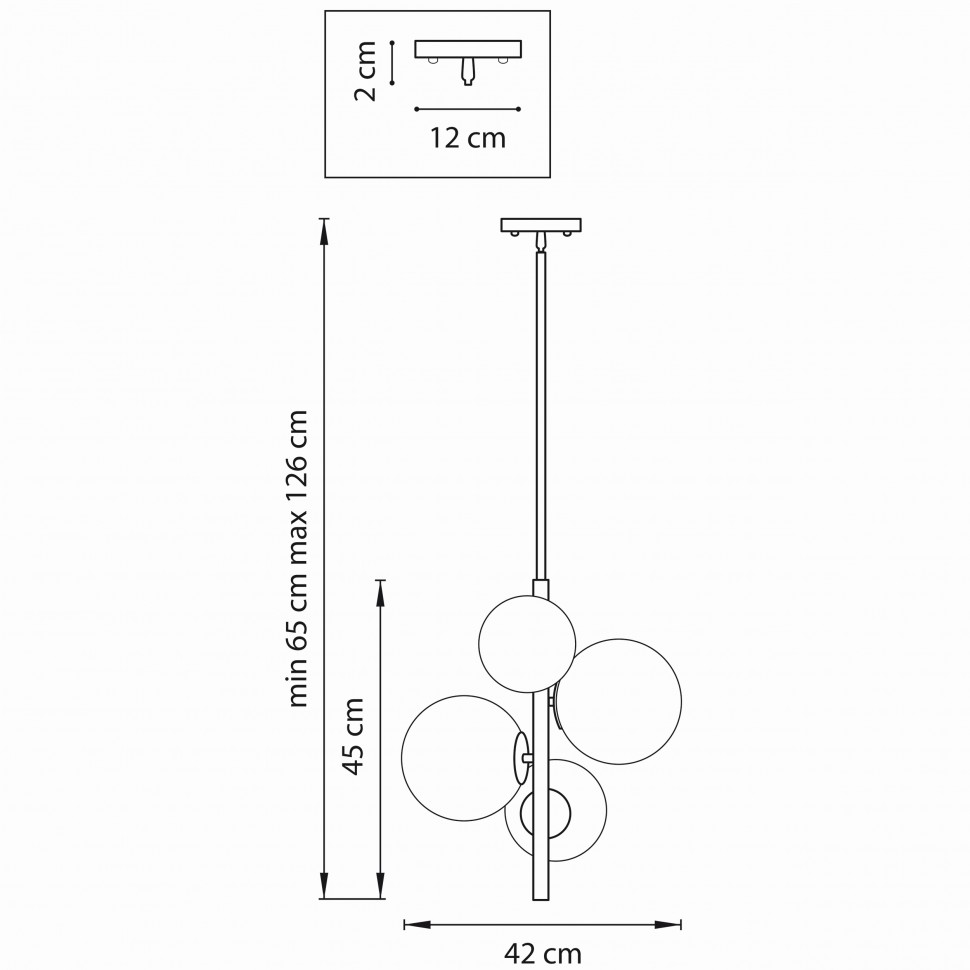 815043 LIGHTSTAR подвесной светильник Croco, латунь, Е14*4*40W