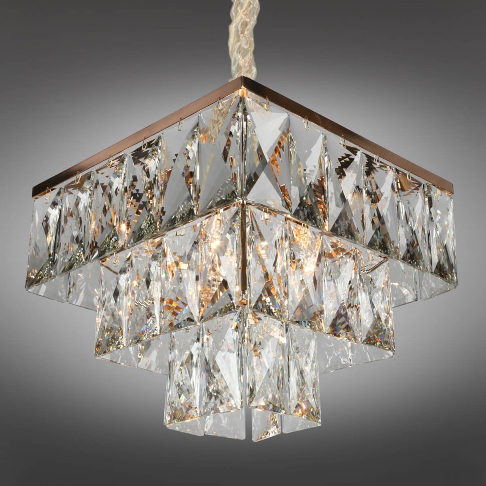OML-72603-06 OMNILUX Arenella подвесная люстра хрусталь квадрат 38х38см