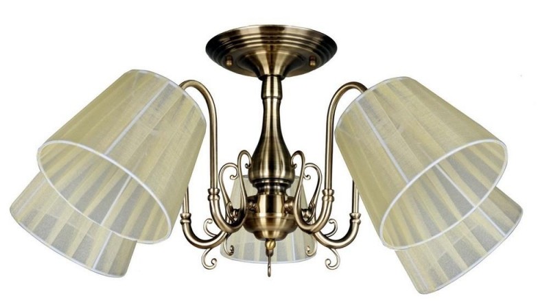 OML-29117-05 OMNILUX Leonessa потолочная люстра, бронза, кремовый, E27*5*60W