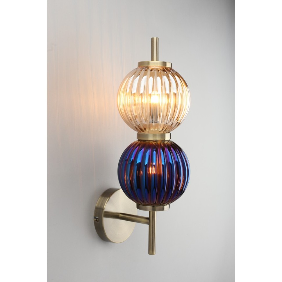 Светильник настенный Aployt Zhizel APL.608.11.02 янтарный, синий, G9*2*40W