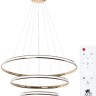 A2198SP-3GO ARTE LAMP подвесная светодиодная люстра 3 кольца Meridiana с пультом, 145W, 3000-6000K, 80-60-40см диаметр, золото