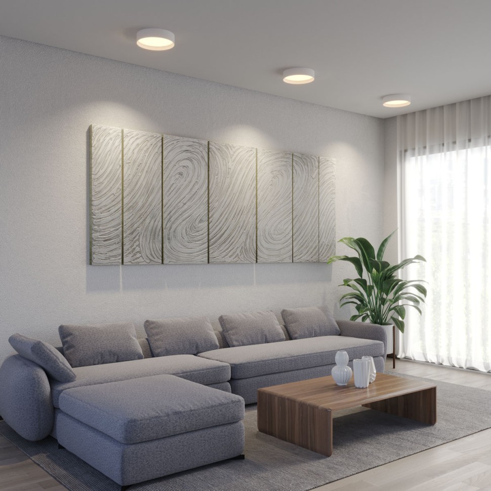 359600 NOVOTECH OVER белый накладной светодиодный светильник ORBIS с переключателем цветовой температуры, 36W, 3000-4000-6000К, диаметр 30см