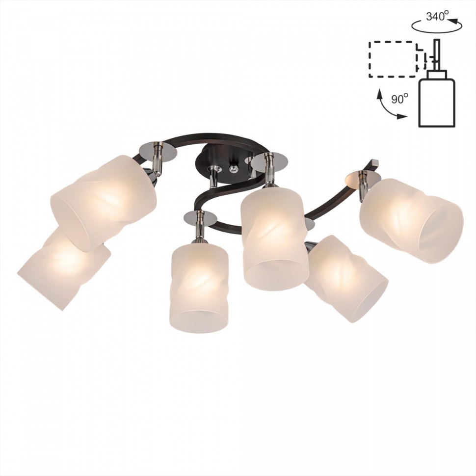 CL119261 Citilux Потолочный светильник Сиерра, черный, хром, E27*6*75W