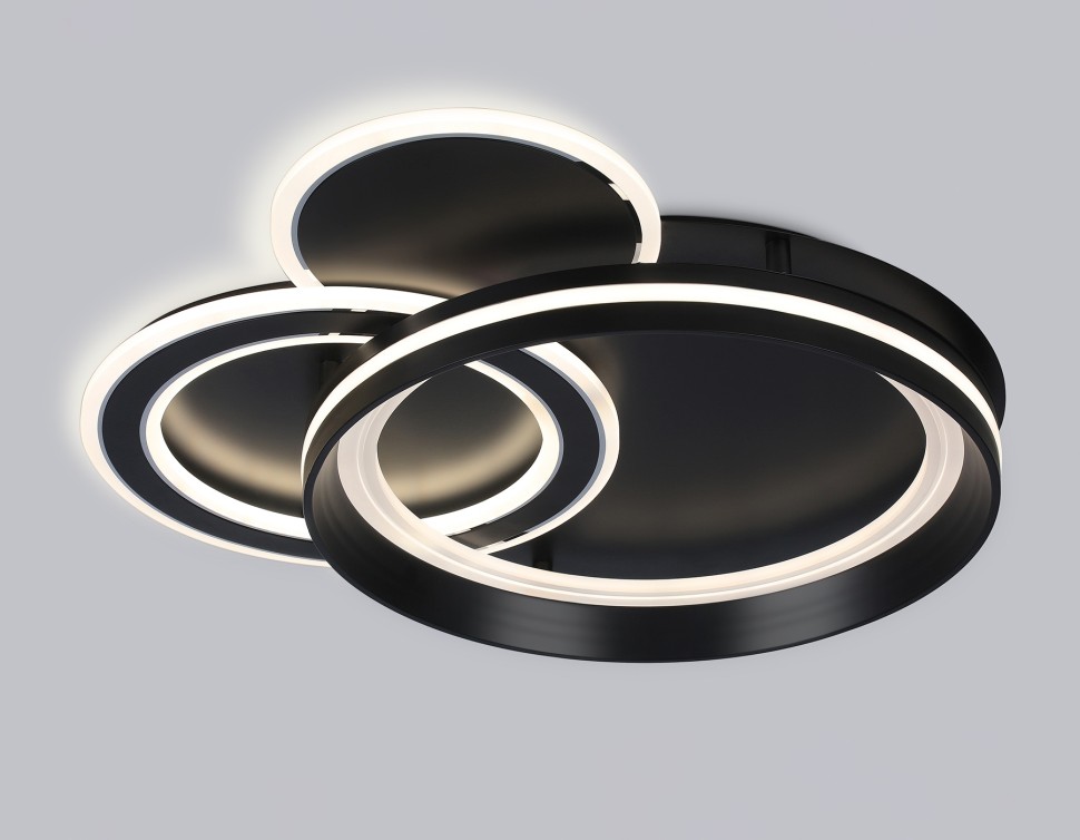 FA8515 Ambrella Черный потолочный светодиодный светильник Acrylica Disk, с пультом, 143W, 3000-6400К (умный дом)