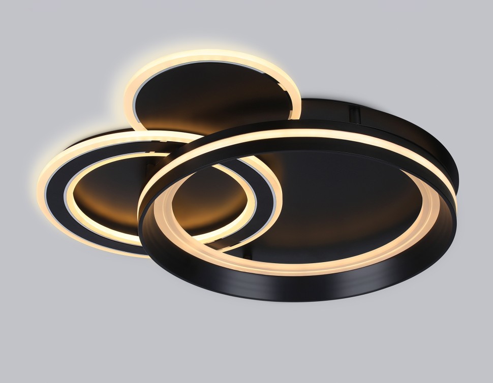 FA8515 Ambrella Черный потолочный светодиодный светильник Acrylica Disk, с пультом, 143W, 3000-6400К (умный дом)