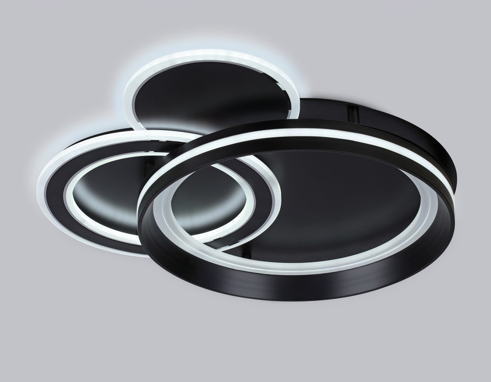 FA8515 Ambrella Черный потолочный светодиодный светильник Acrylica Disk, с пультом, 143W, 3000-6400К (умный дом)