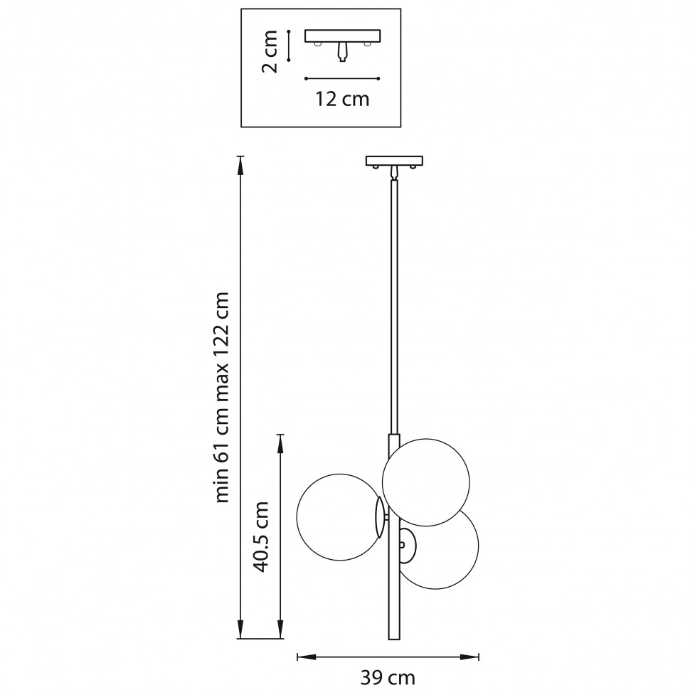 815031 LIGHTSTAR подвесной светильник Croco, латунь, Е14*3*40W