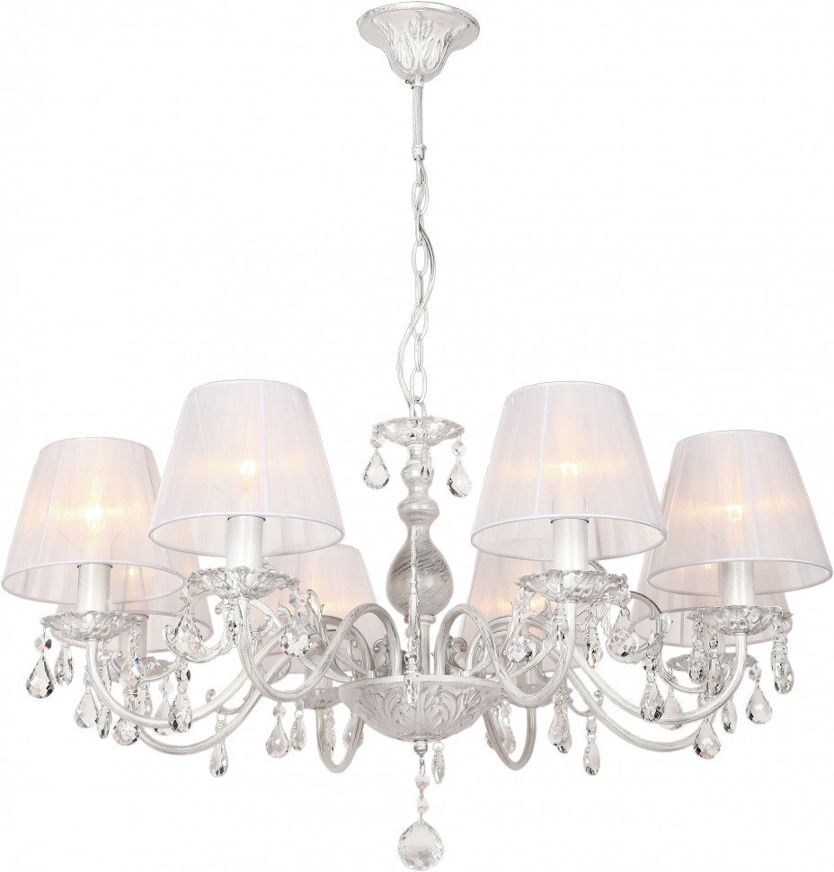 OML-53213-08 OMNILUX подвесная люстра Bantine, белая с серебряной патиной