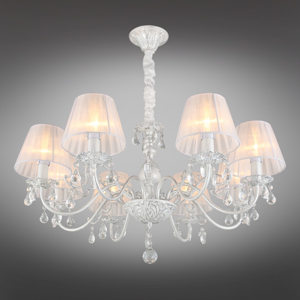 OML-53213-08 OMNILUX подвесная люстра Bantine, белая с серебряной патиной