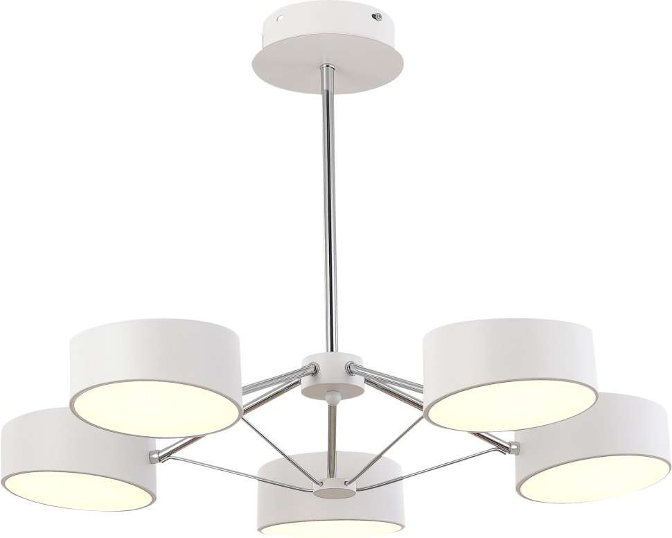 SLE6005-502-05 EVOLUCE Valle белая светодиодная люстра на штанге, 5*10W, с пультом 3000-6000K