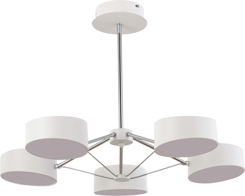 SLE6005-502-05 EVOLUCE Valle белая светодиодная люстра на штанге, 5*10W, с пультом 3000-6000K