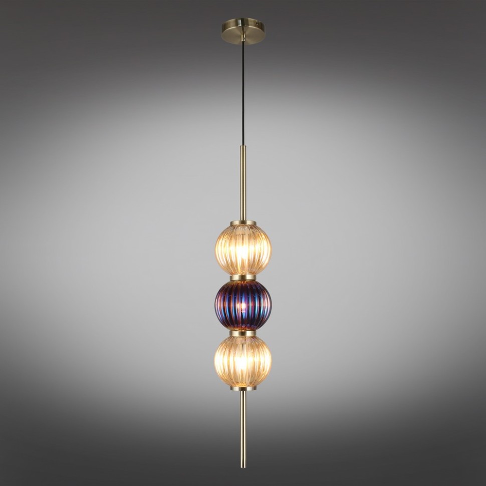 Светильник подвесной Aployt Zhizel APL.608.16.03 янтарный, синий, G9*3*40W